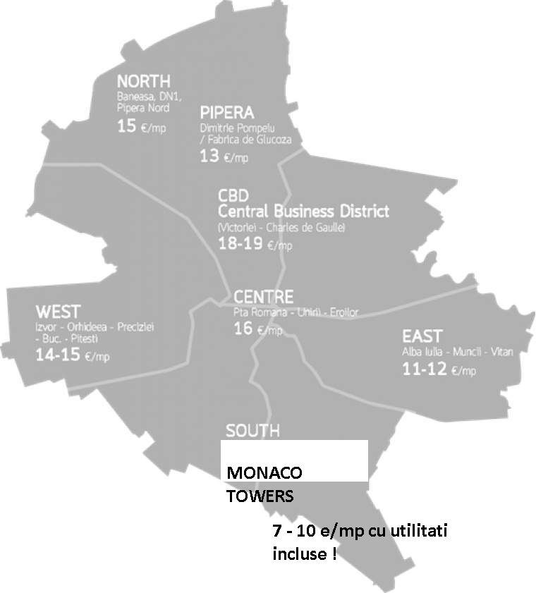 Preturi spatii de birouri Bucuresti Preturi inchiriere e/mp spatii de birouri Bucuresti